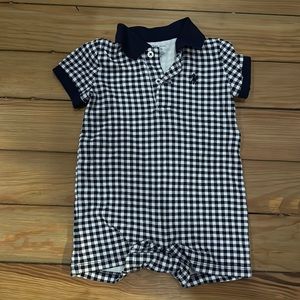 Ralph Lauren Checkered Navy and White Romper